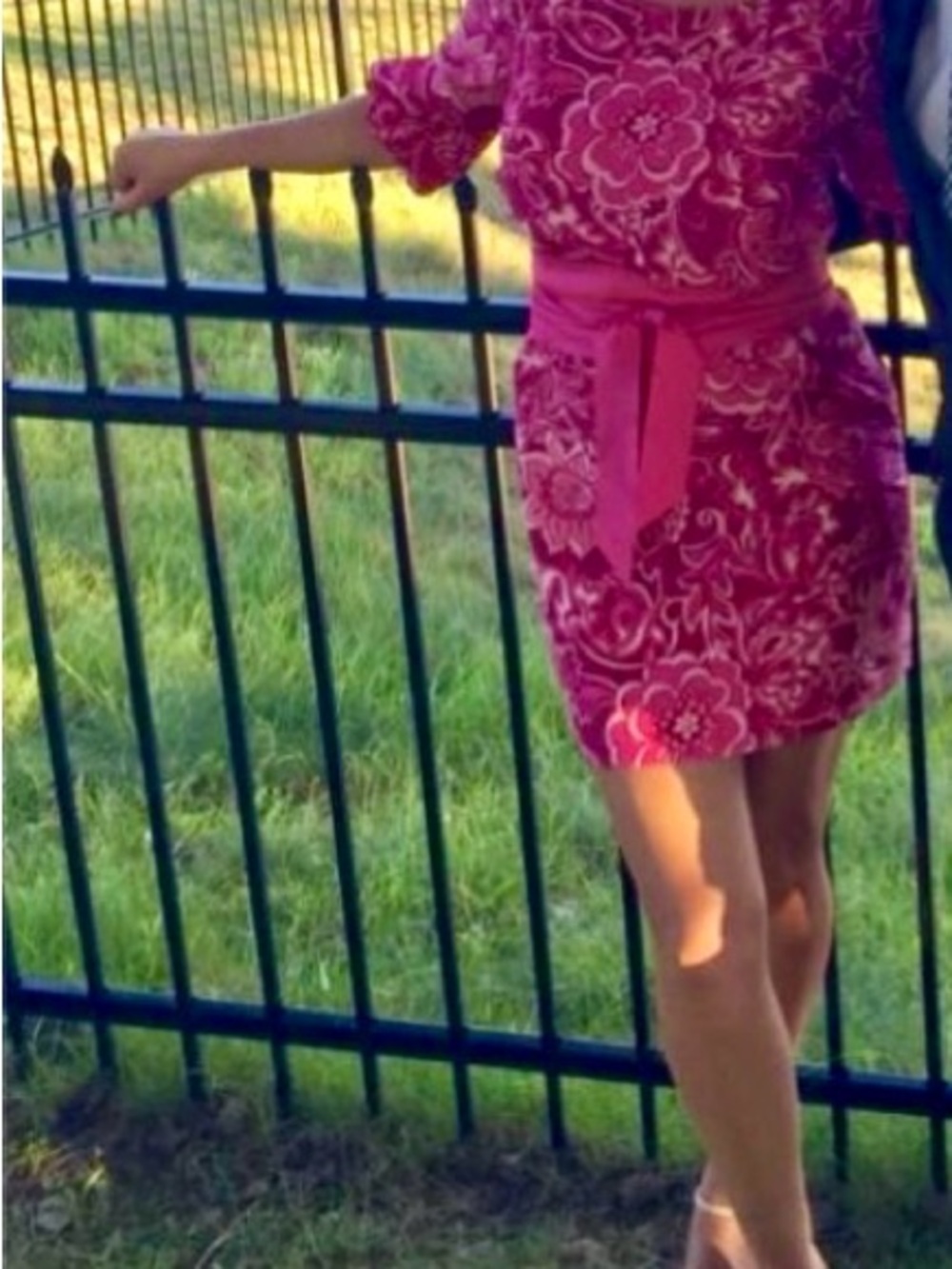 Lilly Pulitzer Hot Pink Floral Belted Mini Dress